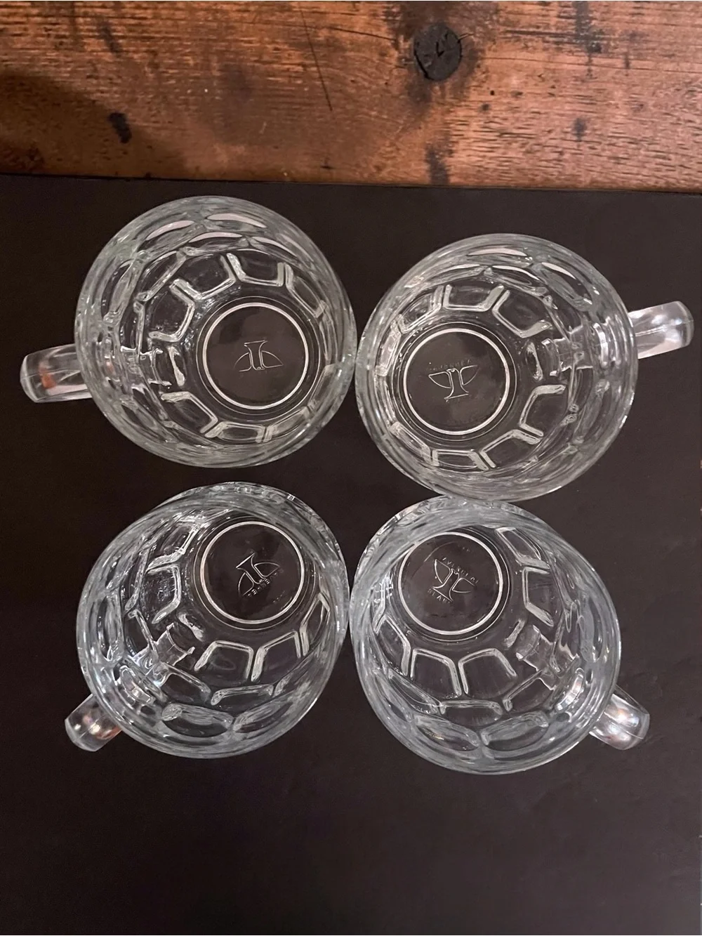 Ravenhead R5V1 Dimple Thumbprint Panel Clear Pressed Jug Glass Handle Mug